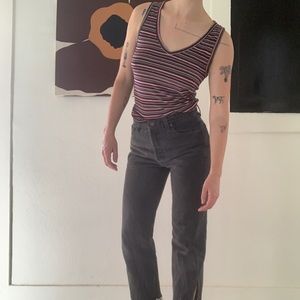 Gap 90s-inspired stripe v-neck tank top